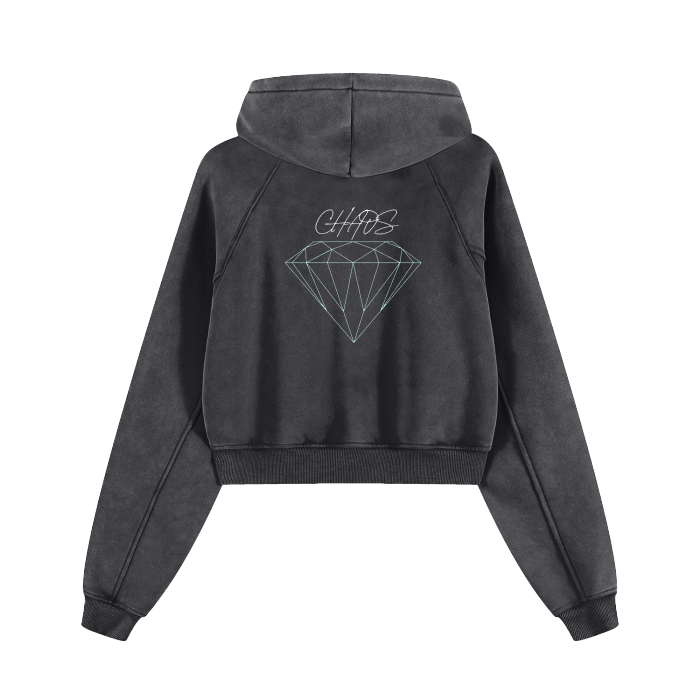 Cropped Zip-Through Hoodie