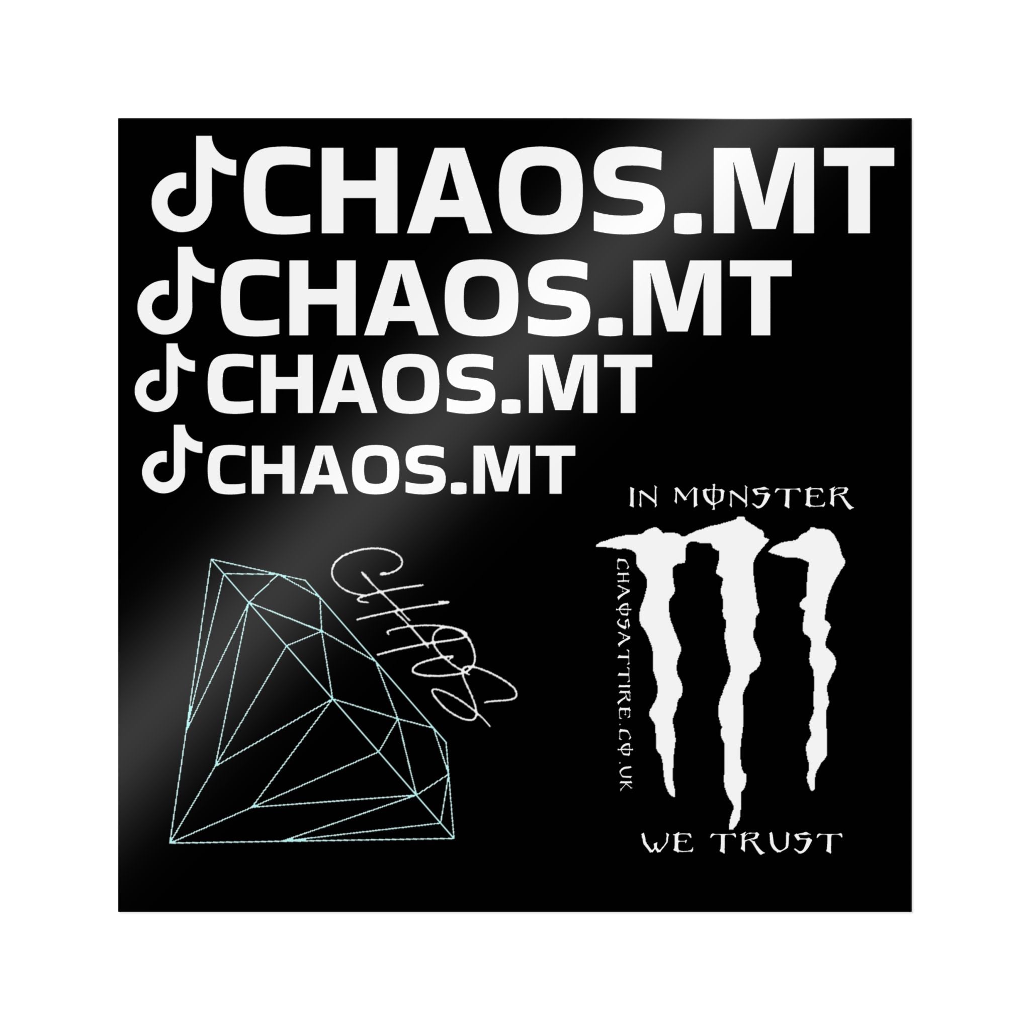 Edgy Die-Cut Stickers - 'CHAOS.MT' Designs