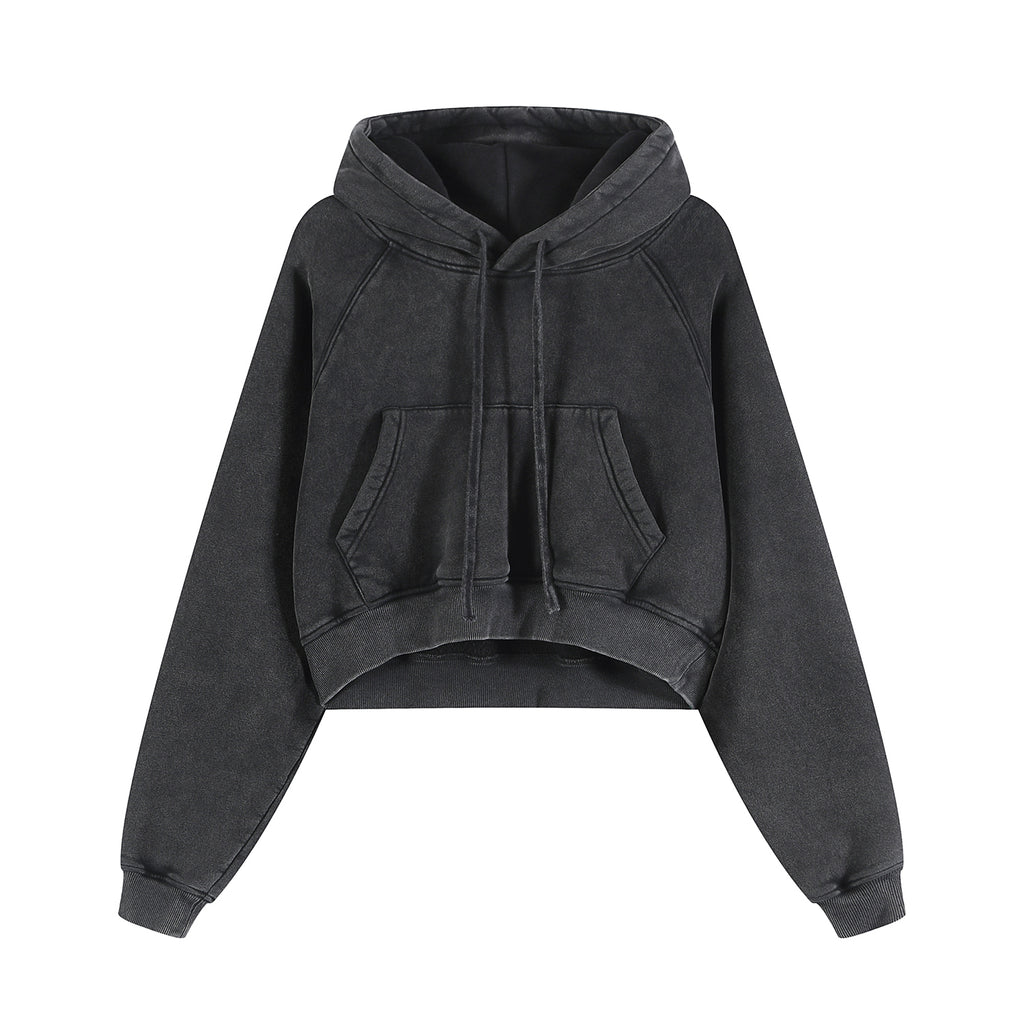 Cropped Zip-Through Hoodie