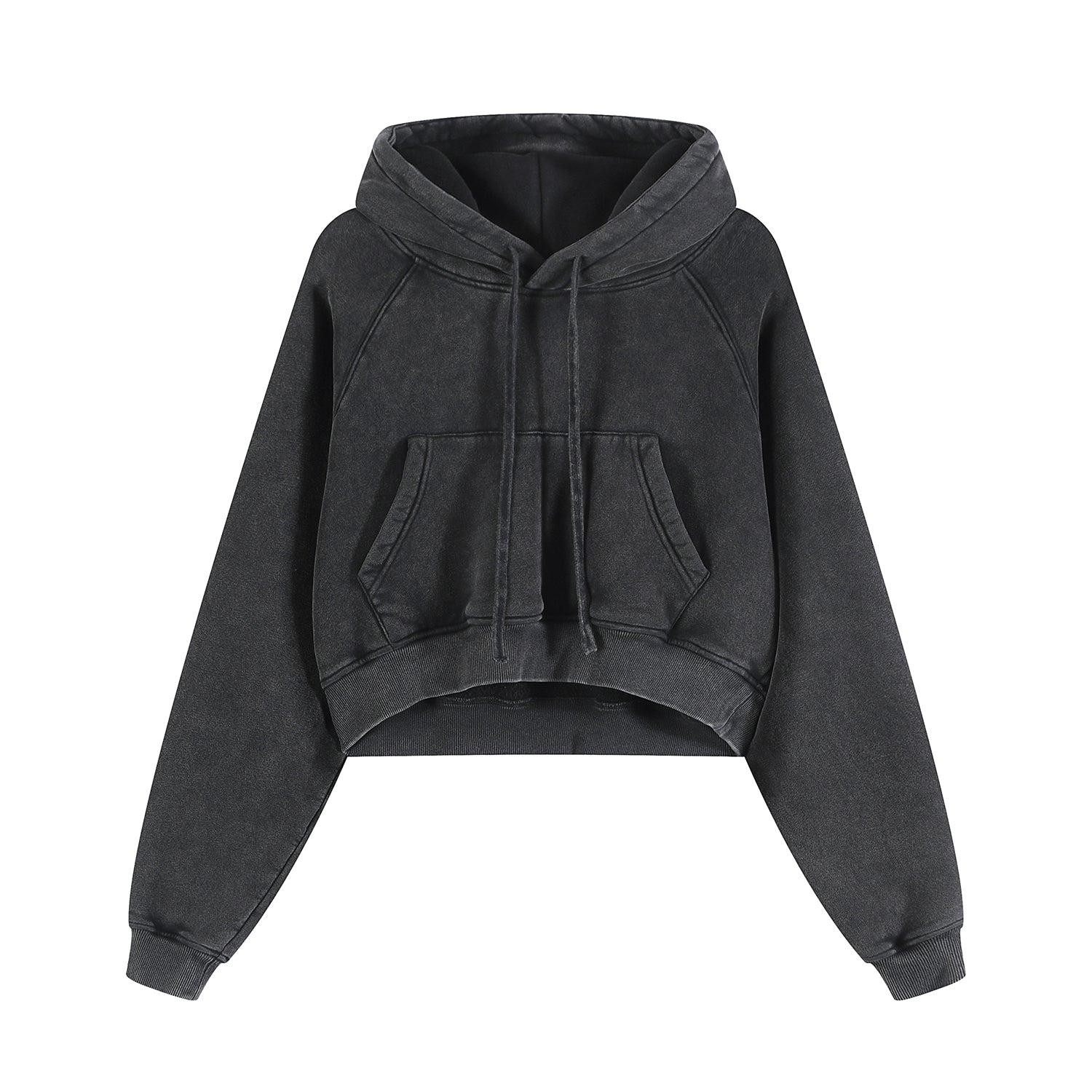 Cropped Zip-Through Hoodie