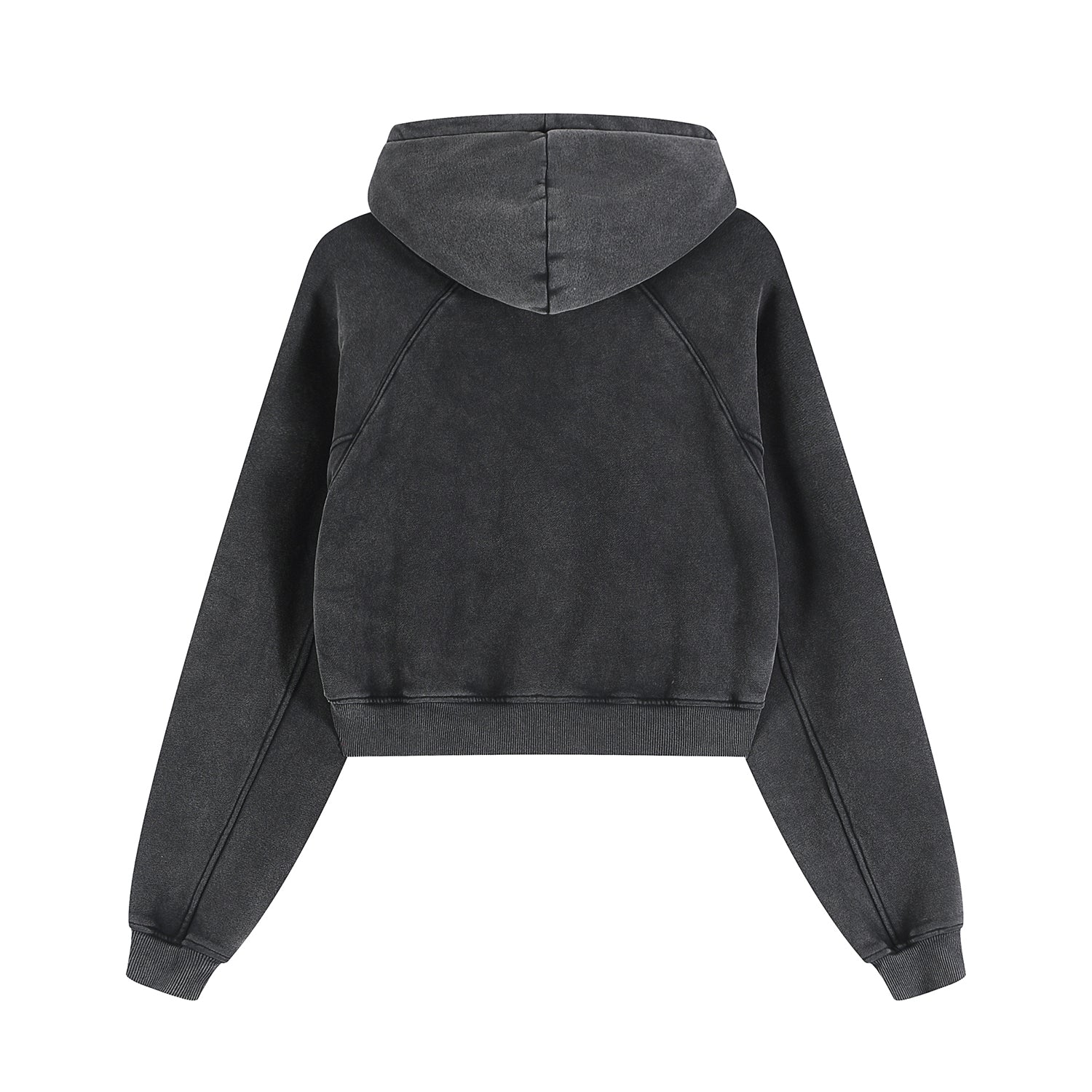Cropped Zip-Through Hoodie