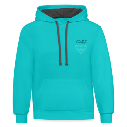 Hoodie CHAOS - scuba blue/asphalt