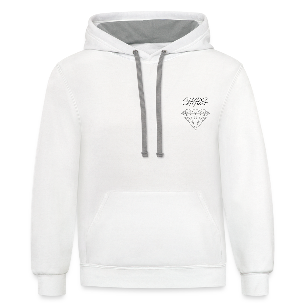 White CHAOS Diamond Hoodie - white/gray