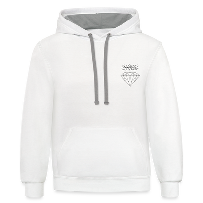 White CHAOS Diamond Hoodie - white/gray