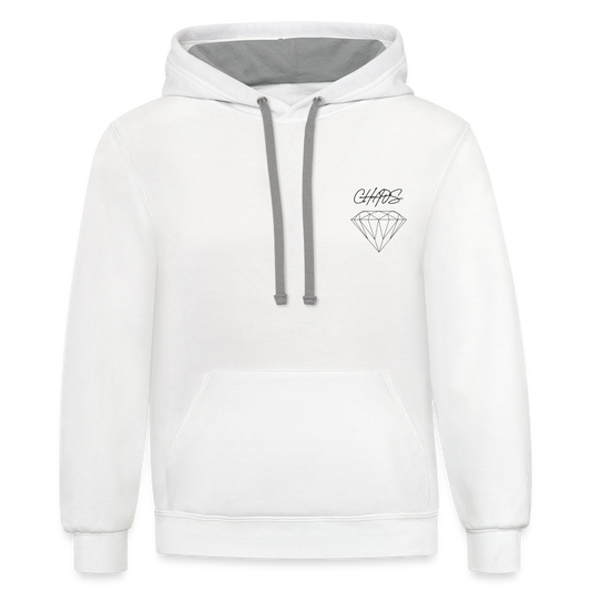 White CHAOS Diamond Hoodie - white/gray