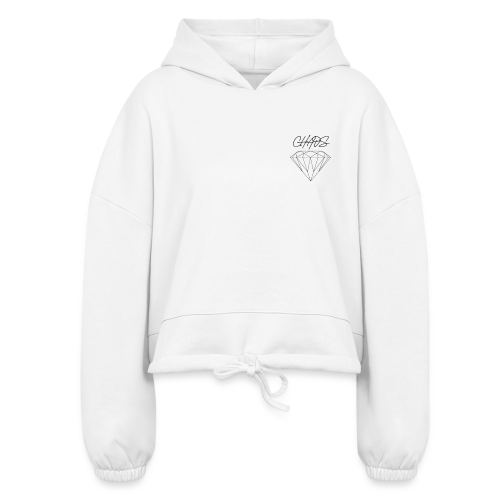 Women’s Cropped Chaos Diamond Hoodie - white