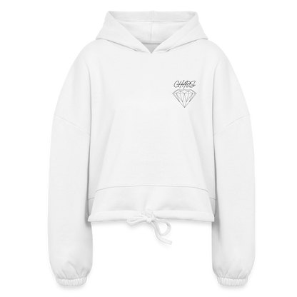 Women’s Cropped Chaos Diamond Hoodie - white