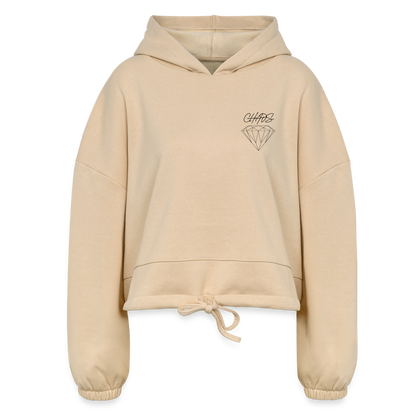 Women’s Cropped Chaos Diamond Hoodie - nude