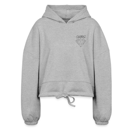 Women’s Cropped Chaos Diamond Hoodie - heather gray