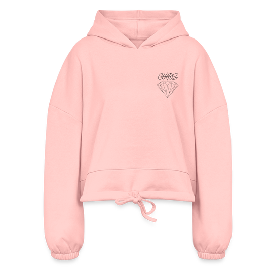 Women’s Cropped Chaos Diamond Hoodie - light pink