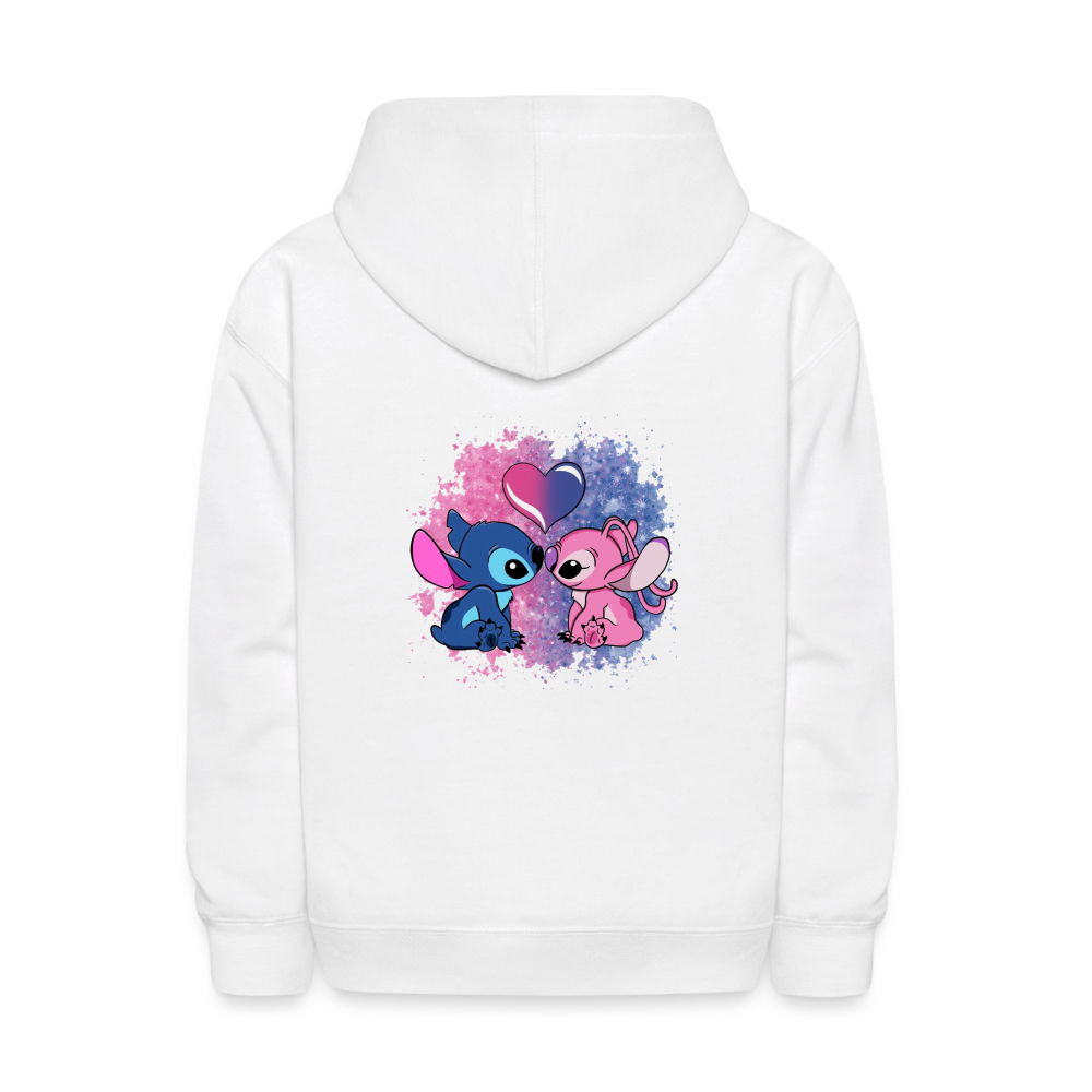 Kids' Stitch & Angel Hoodie - white