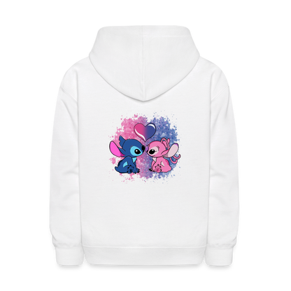 Kids' Stitch & Angel Hoodie - white