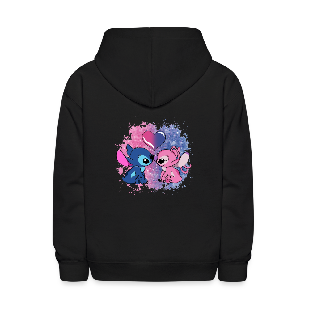 Kids' Stitch & Angel Hoodie - black