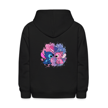 Kids' Stitch & Angel Hoodie - black