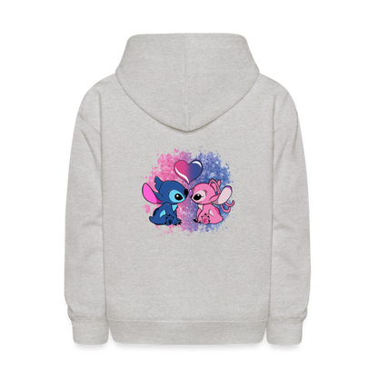 Kids' Stitch & Angel Hoodie - heather gray