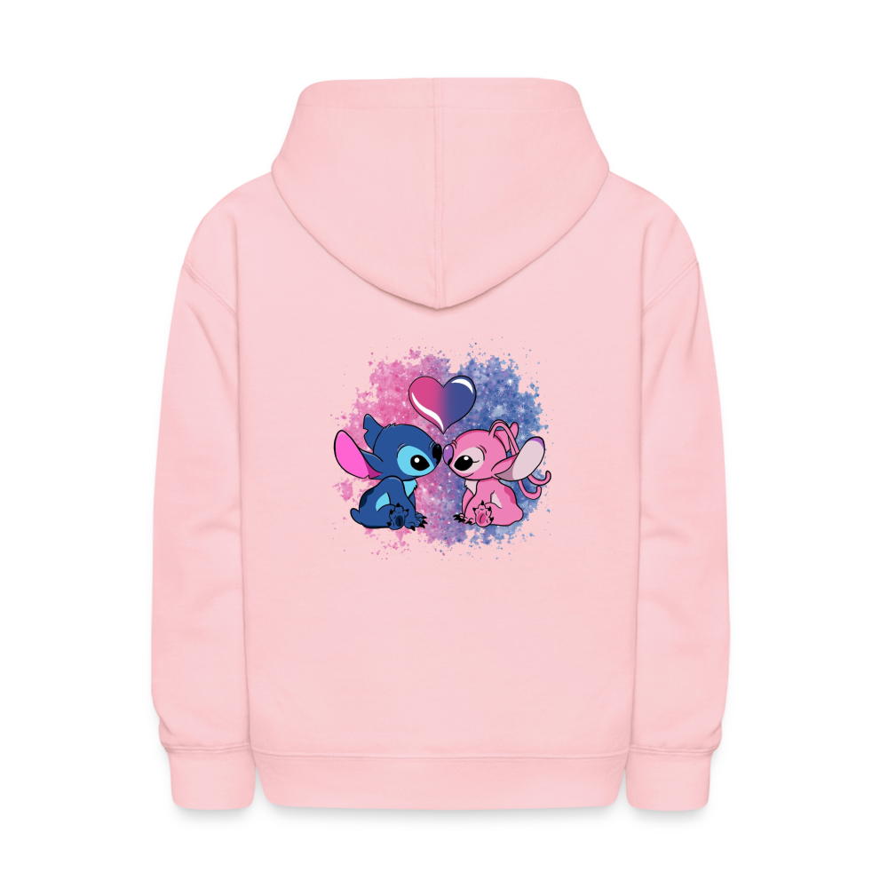 Kids' Stitch & Angel Hoodie - pink