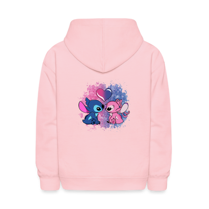 Kids' Stitch & Angel Hoodie - pink