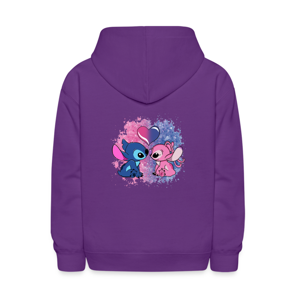 Kids' Stitch & Angel Hoodie - purple