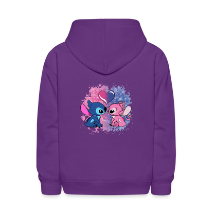 Kids' Stitch & Angel Hoodie - purple