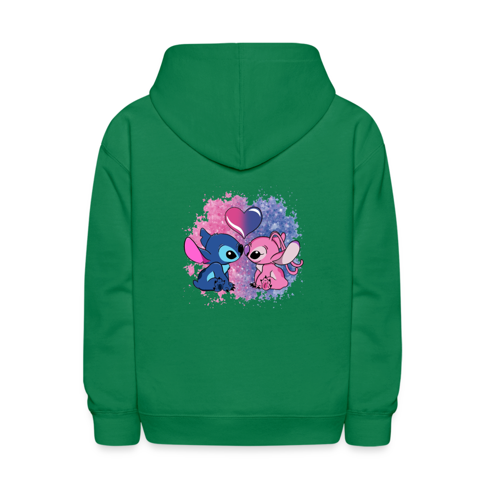 Kids' Stitch & Angel Hoodie - kelly green