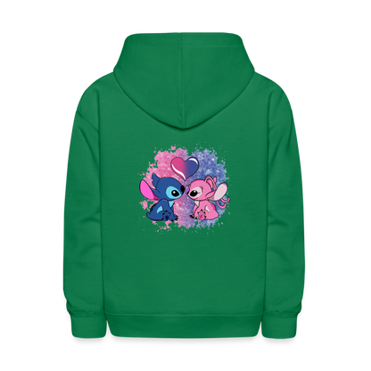 Kids' Stitch & Angel Hoodie - kelly green